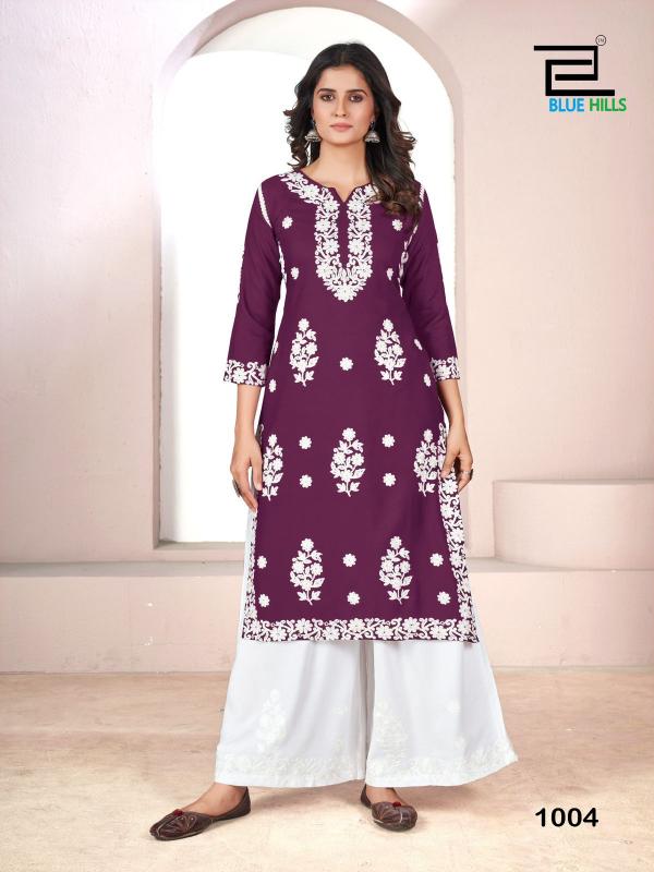 Blue Hills Victoria Rayon Fancy Kurti With Plazzo Collection