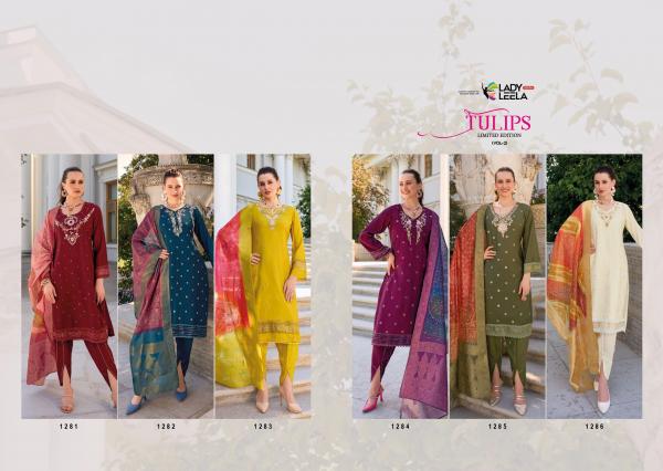 Lady Leela Tulips Vol 2 Viscose Kurti Pant With Dupatta Collection