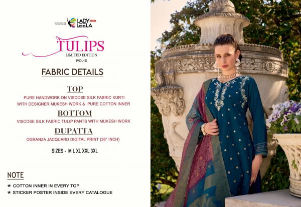 Lady Leela Tulips Vol 2 Viscose Kurti Pant With Dupatta Collection