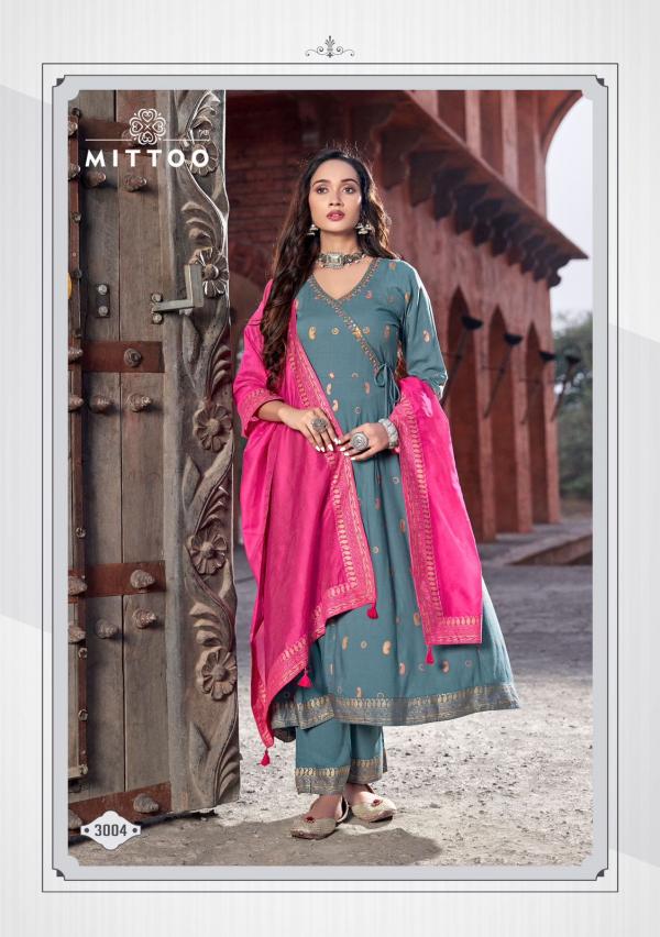 Mittoo Nafiza Rayon Slub Kurti Bottom With Dupatta Collection