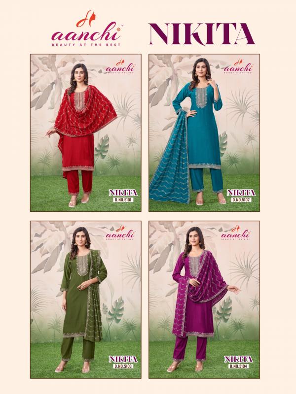 Aanchi Nikita Fancy Kurti Bottom With Dupatta Collection