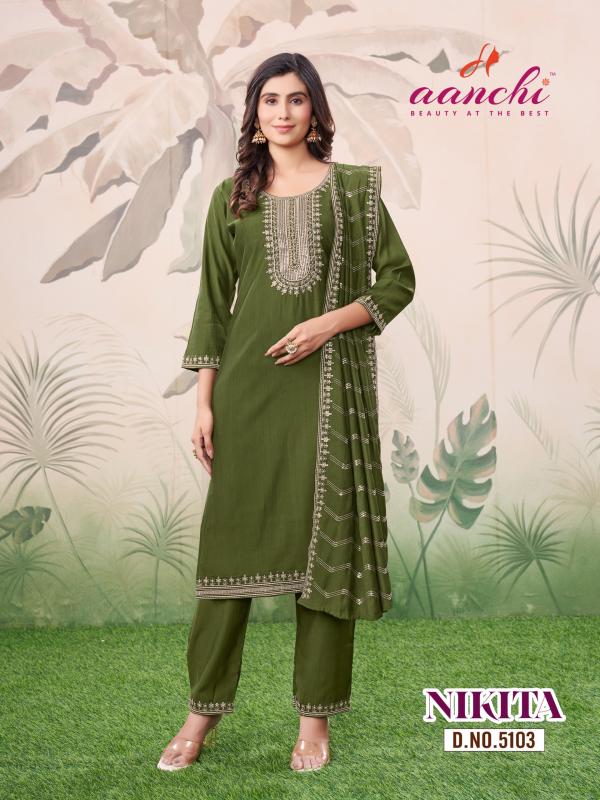 Aanchi Nikita Fancy Kurti Bottom With Dupatta Collection