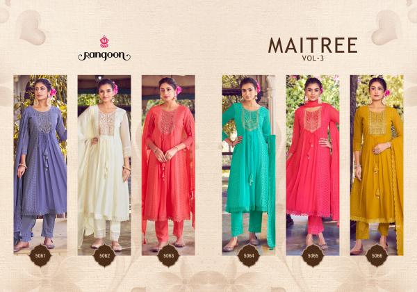 Rangoon Maitree Vol 3 Kurti Bottom With Dupatta Collection