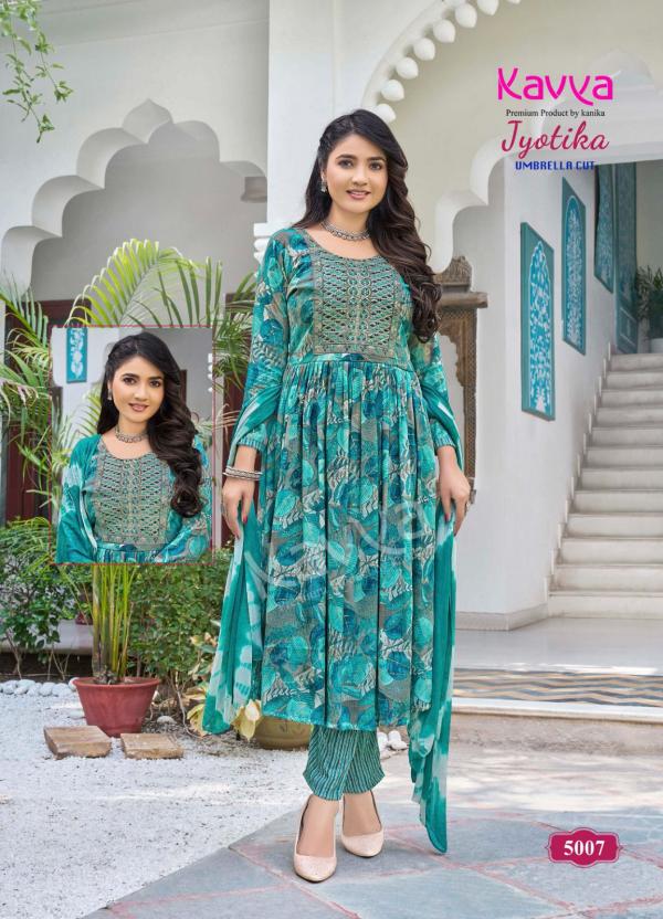 Kavya Jyotika Vol 5 Capsule Foil Printed Kurti Bottom With Dupatta