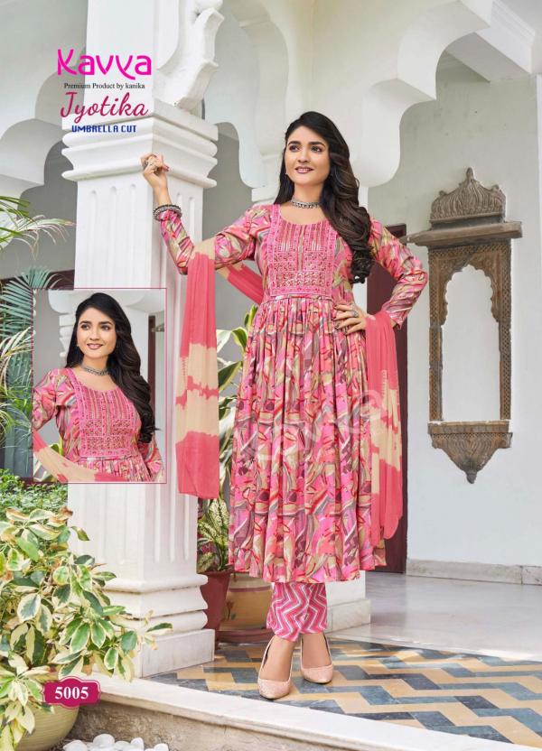 Kavya Jyotika Vol 5 Capsule Foil Printed Kurti Bottom With Dupatta