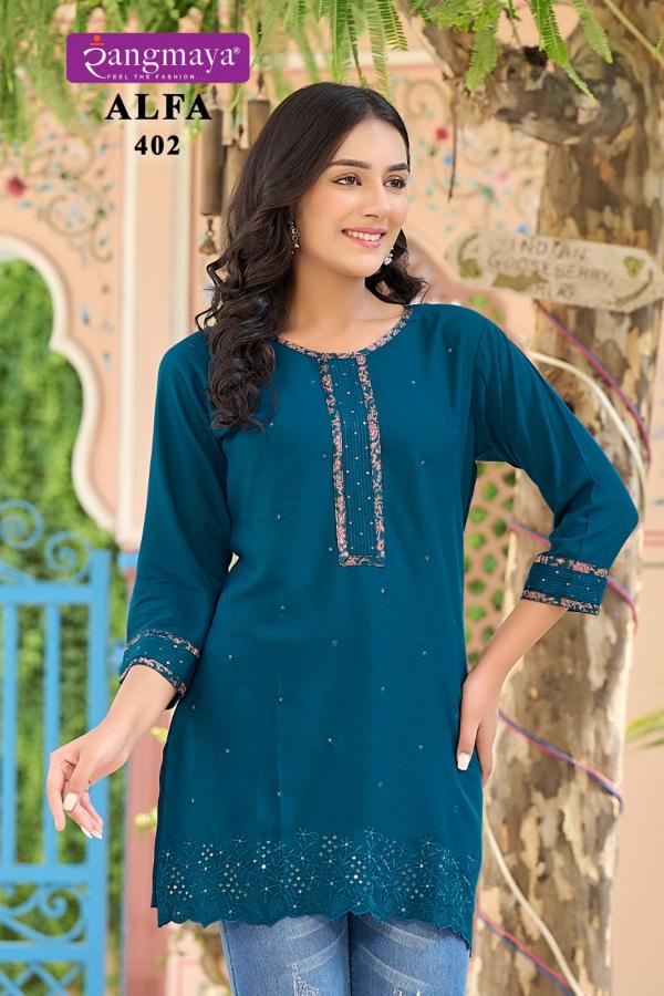 Rangmaya Alfa Vol 4 Rayon Western Tops Collection