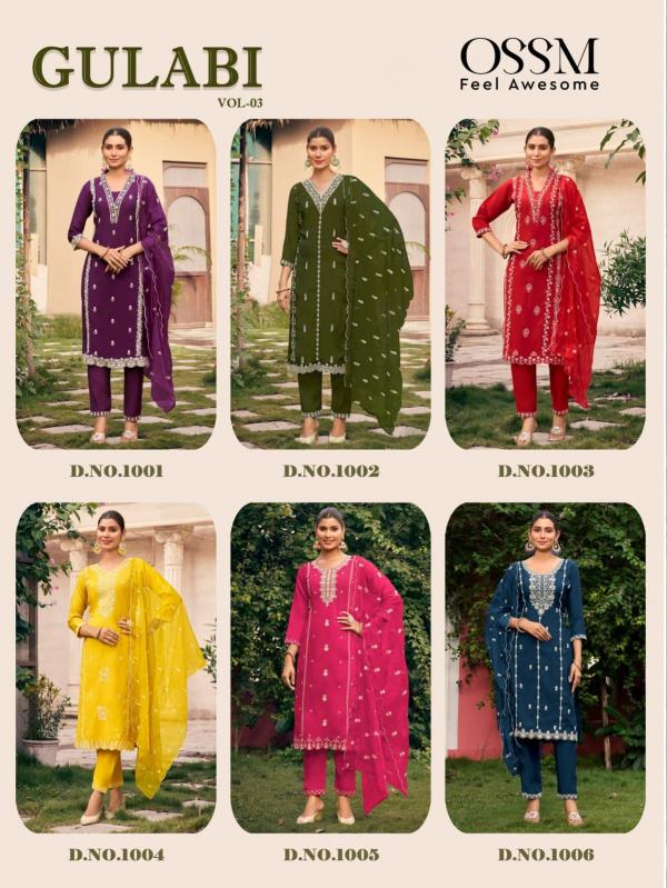 Ossm Gulabi Vol 3 Viscose Roman Silk Ready Made Collection