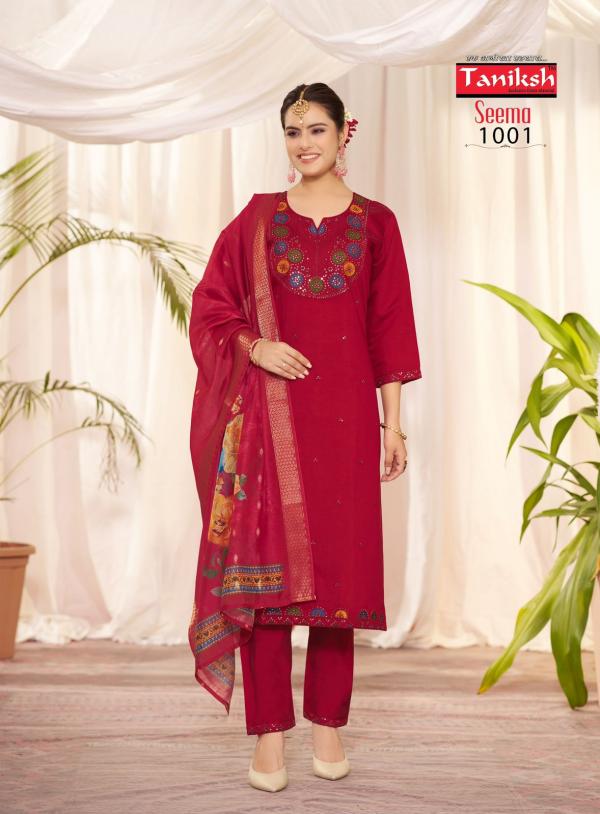 Taniksh Seema Vol 1 Roman Silk Kurti Bottom With Dupatta Collection