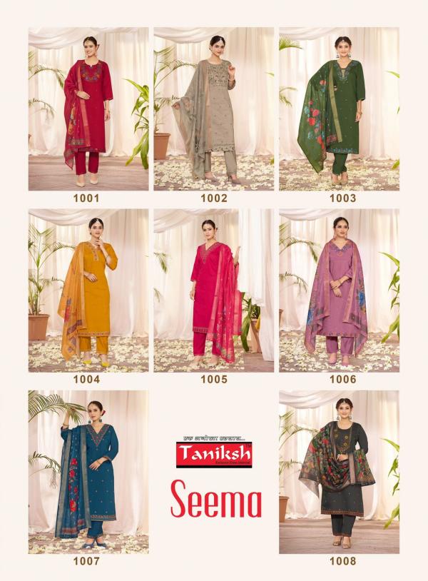 Taniksh Seema Vol 1 Roman Silk Kurti Bottom With Dupatta Collection