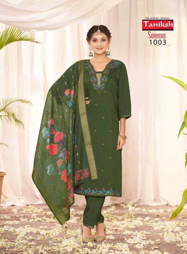 Taniksh Seema Vol 1 Roman Silk Kurti Bottom With Dupatta Collection