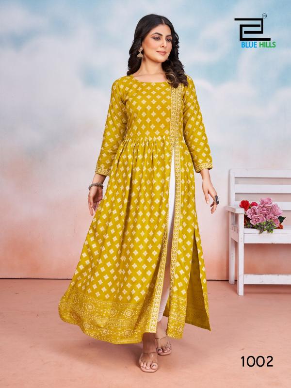 Blue Hills Tauba Tauba Rayon Side Cut Kurti Collection