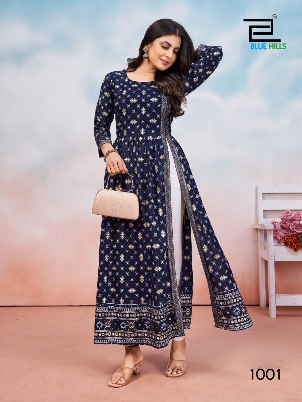 Blue Hills Tauba Tauba Rayon Side Cut Kurti Collection