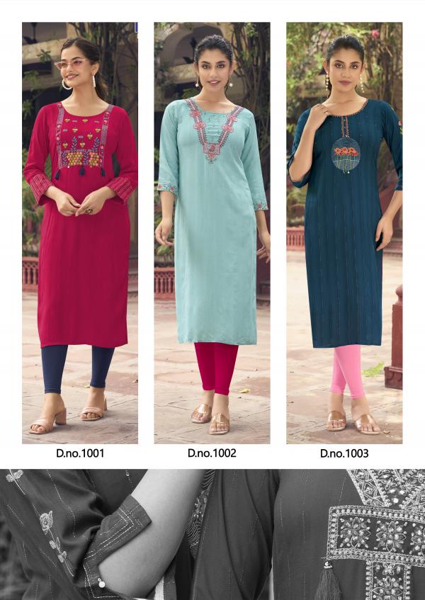 Karissa Charvee Rayon Weaving Fancy Kurti Collection