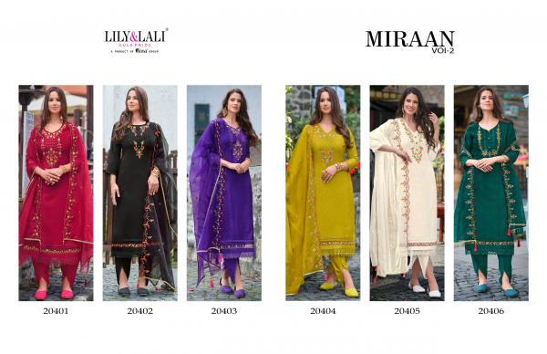 Lily And Lali Miraan Vol 2 Viscose Kurti Bottom With Dupatta