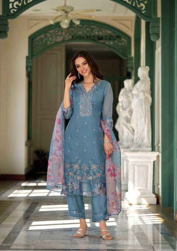 Lady Leela Inaya Organza Kurti Pant With Dupatta Collection