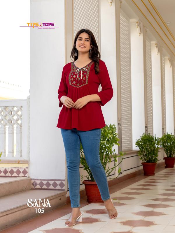 Tips And Tops Sana Vol 3 Rayon Fancy Tops Collection