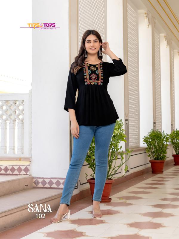 Tips And Tops Sana Vol 3 Rayon Fancy Tops Collection