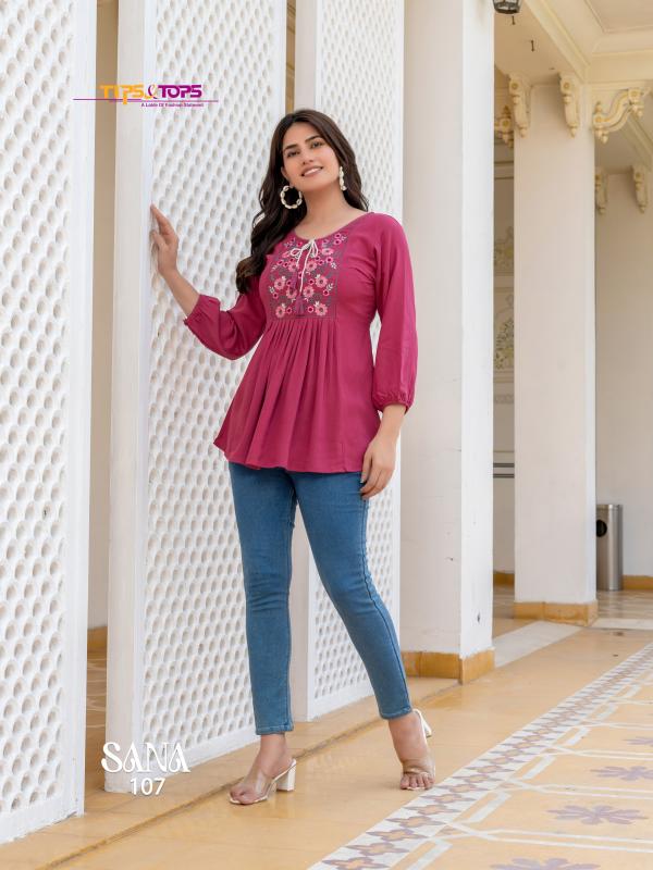 Tips And Tops Sana Vol 3 Rayon Fancy Tops Collection