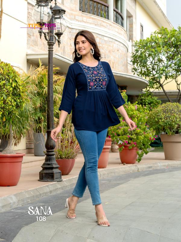 Tips And Tops Sana Vol 3 Rayon Fancy Tops Collection