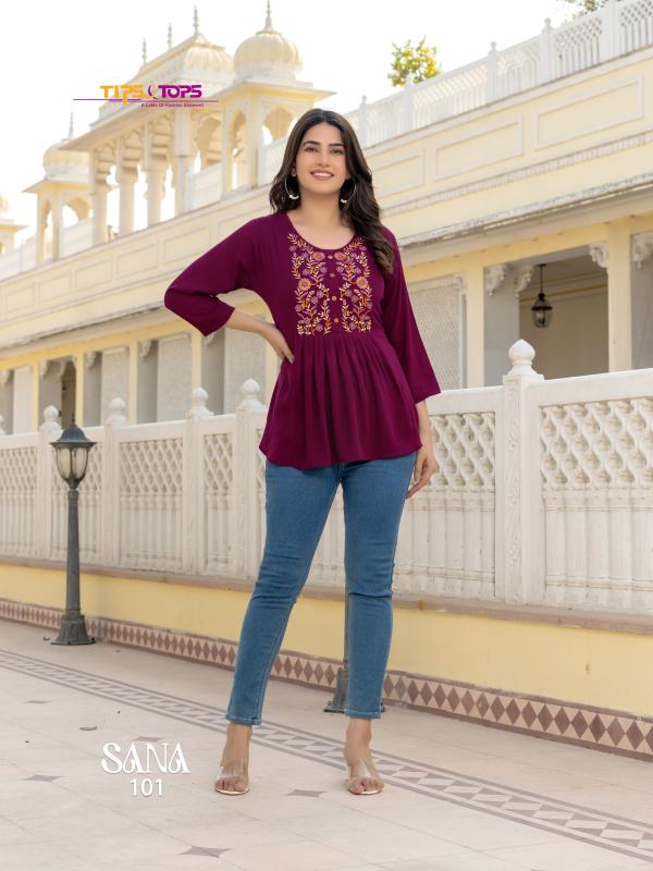 Tips And Tops Sana Vol 3 Rayon Fancy Tops Collection