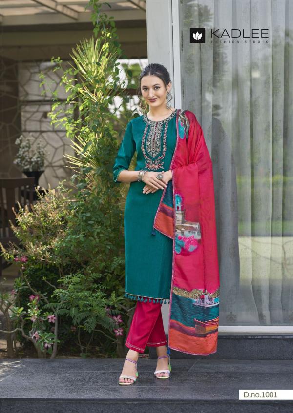 Kadlee Zarin Viscose Kurti Bottom With Dupatta Collection