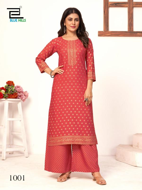 Blue Hills Reels Rayon Fancy Kurti With Bottom Collection