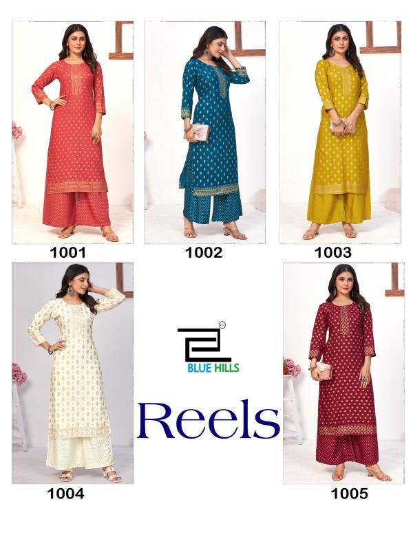 Blue Hills Reels Rayon Fancy Kurti With Bottom Collection