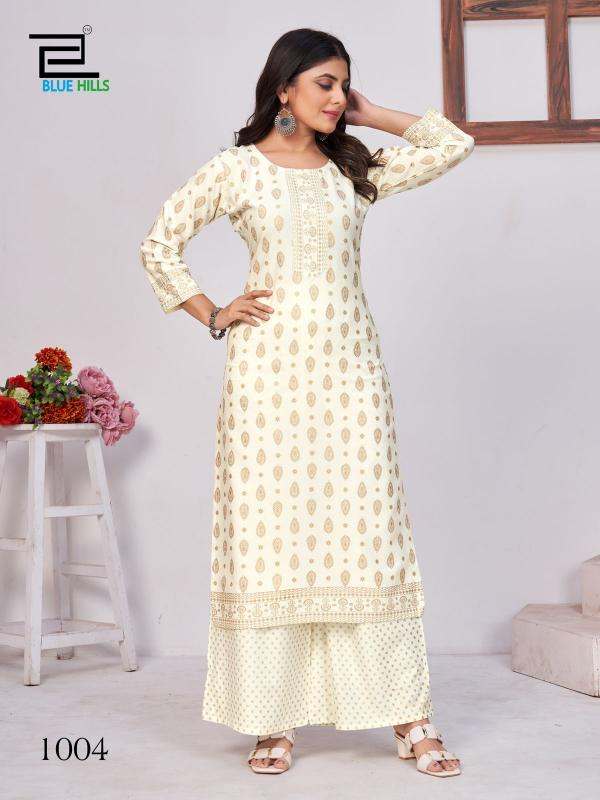 Blue Hills Reels Rayon Fancy Kurti With Bottom Collection