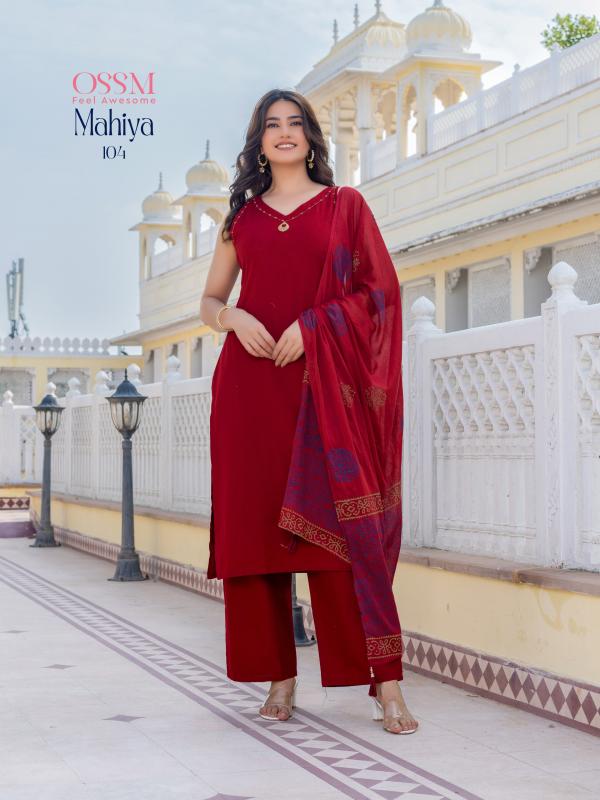 Ossm Mahiya Cotton Kurti Bottom With Dupatta Collection