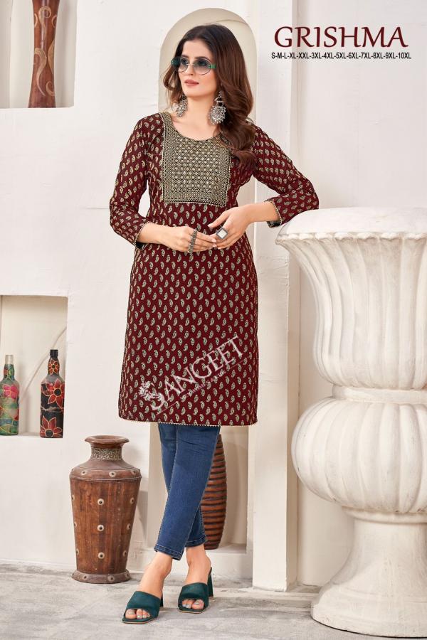 Grishma Mom Georgette Foil Printed Kurti Collection