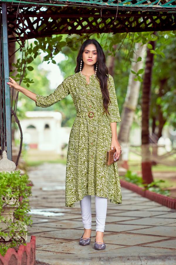 Tips And Tops Grassy Rayon Printed Kurti Collection