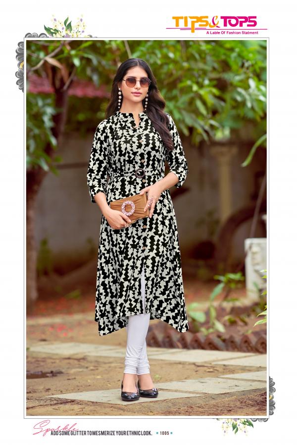 Tips And Tops Grassy Rayon Printed Kurti Collection