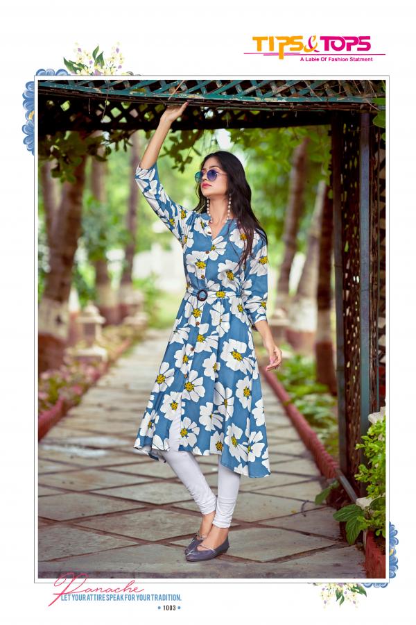 Tips And Tops Grassy Rayon Printed Kurti Collection