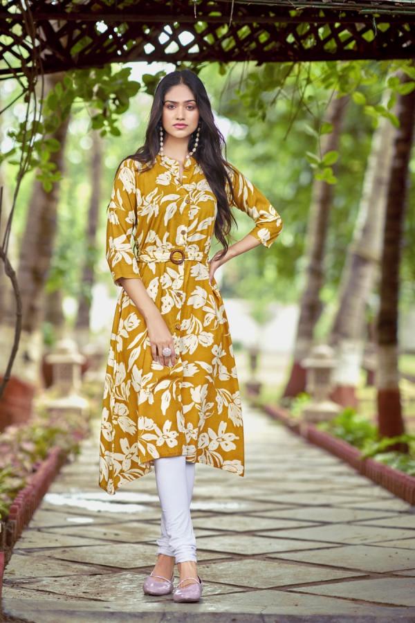 Tips And Tops Grassy Rayon Printed Kurti Collection