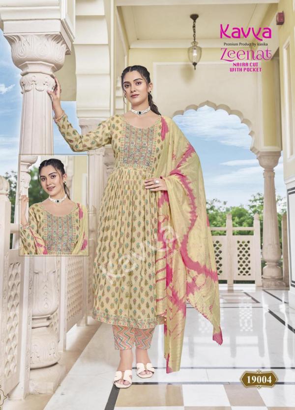 Kavya Zeenat Vol 19 Foil Printed Kurti Bottom With Dupatta