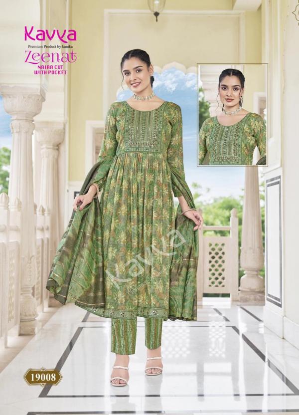 Kavya Zeenat Vol 19 Foil Printed Kurti Bottom With Dupatta