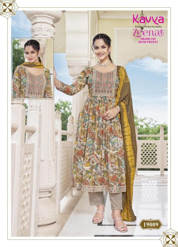 Kavya Zeenat Vol 19 Foil Printed Kurti Bottom With Dupatta