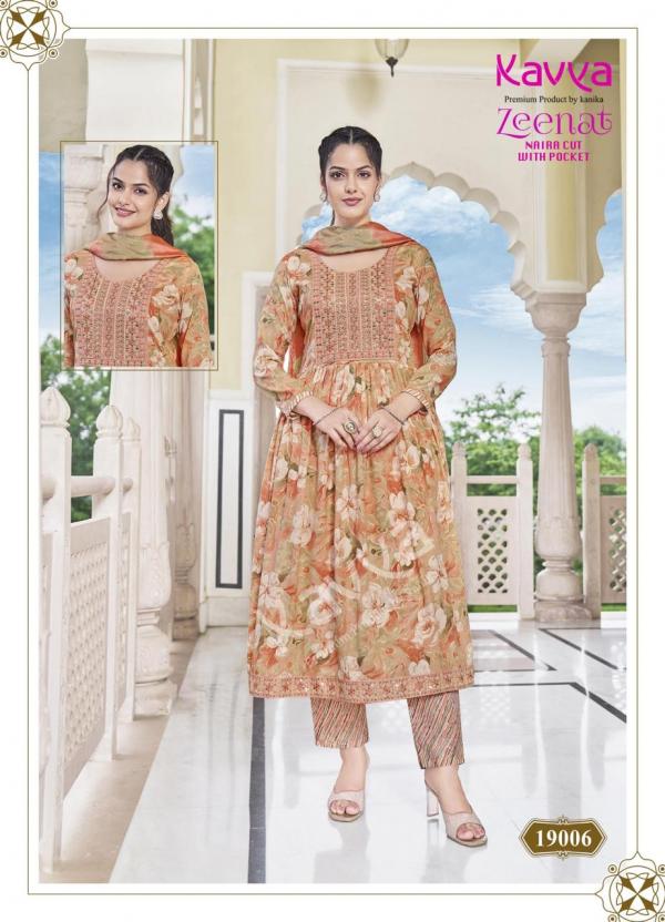 Kavya Zeenat Vol 19 Foil Printed Kurti Bottom With Dupatta