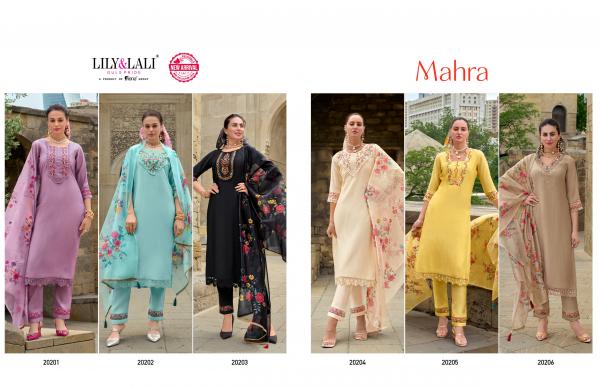 Lily And Lali Mahra Embroidered Kurti Bottom With Dupatta