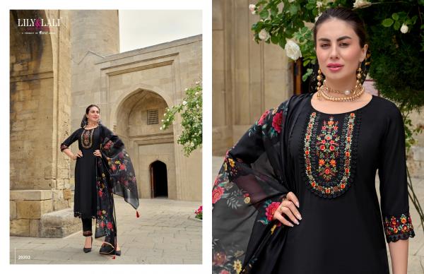 Lily And Lali Mahra Embroidered Kurti Bottom With Dupatta