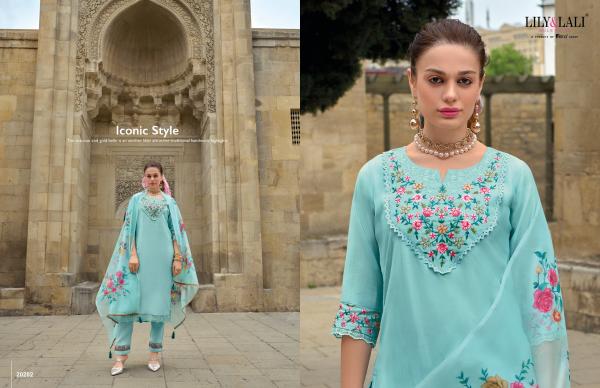 Lily And Lali Mahra Embroidered Kurti Bottom With Dupatta