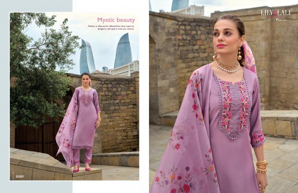 Lily And Lali Mahra Embroidered Kurti Bottom With Dupatta