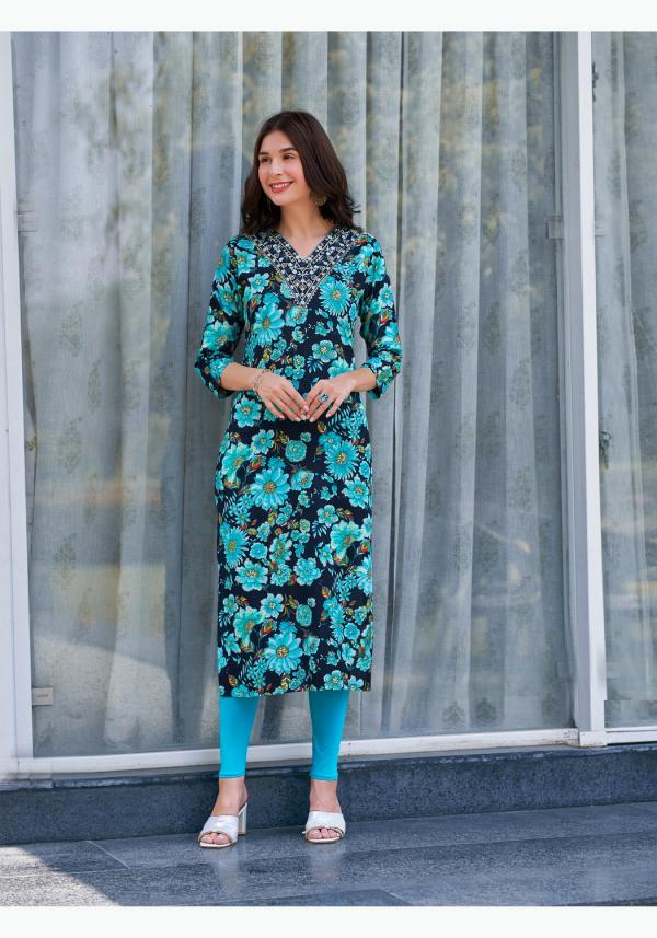 Vaniska Charming Vol 1 Rayon Foil Printed Kurti Collection