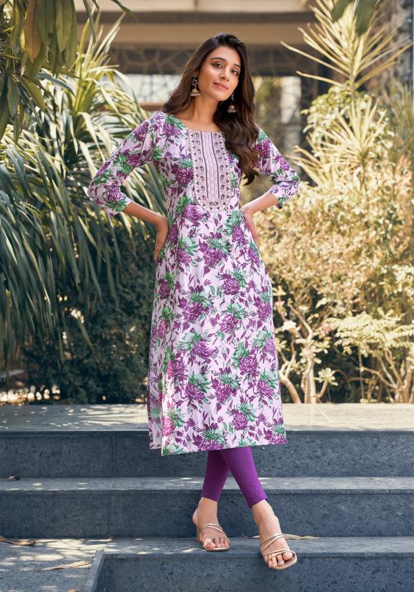 Vaniska Charming Vol 1 Rayon Foil Printed Kurti Collection