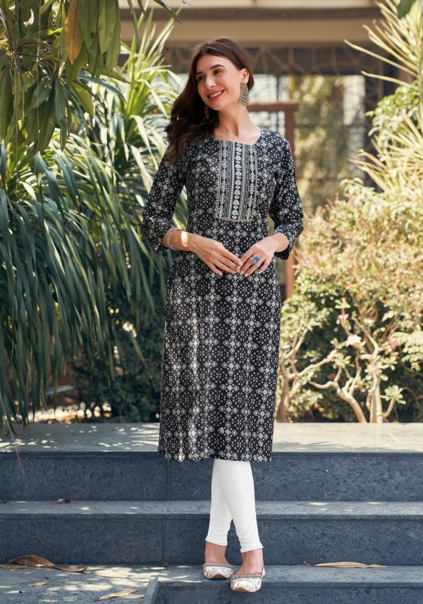 Vaniska Charming Vol 1 Rayon Foil Printed Kurti Collection