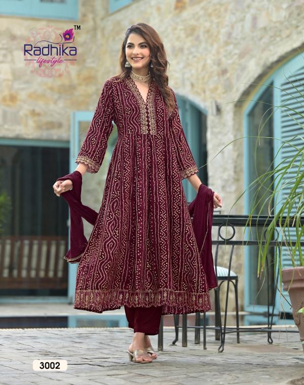 Radhika Anarkali Vol 3 Rayon Kurti Pant With Dupatta Collection