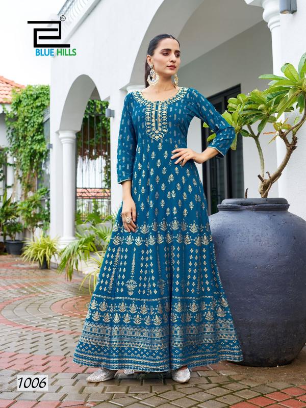 Blue Hills Walkway Special Rayon Anarkali Kurti Collection