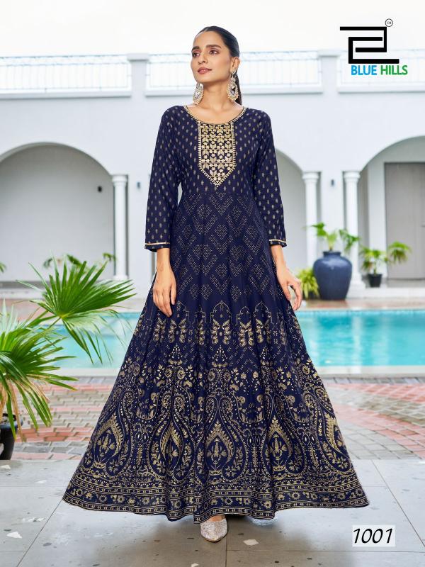 Blue Hills Walkway Special Rayon Anarkali Kurti Collection