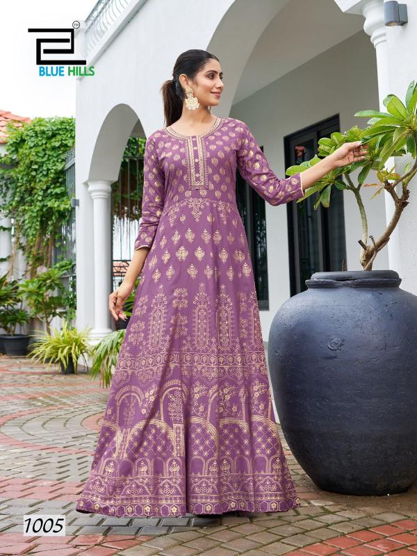 Blue Hills Walkway Special Rayon Anarkali Kurti Collection