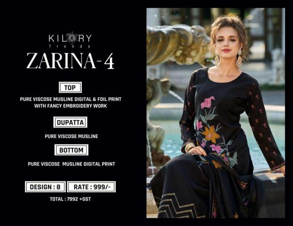 Kilory Zarina Vol 4 Viscose Muslin Digital Printed Dress Material